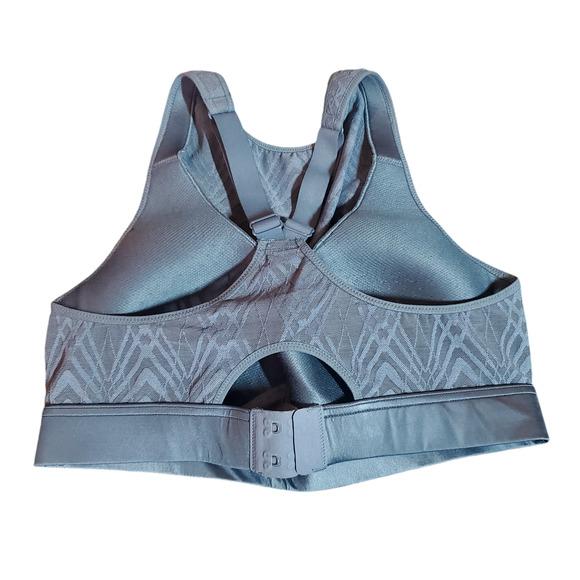 Victoria's Secret ON POINT Blue Mesh Lace High Neck Sports Bra 34B Molded Cups - Picture 4 of 15